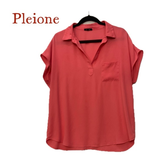 Pleione Tops - Pleione Coral Blouse